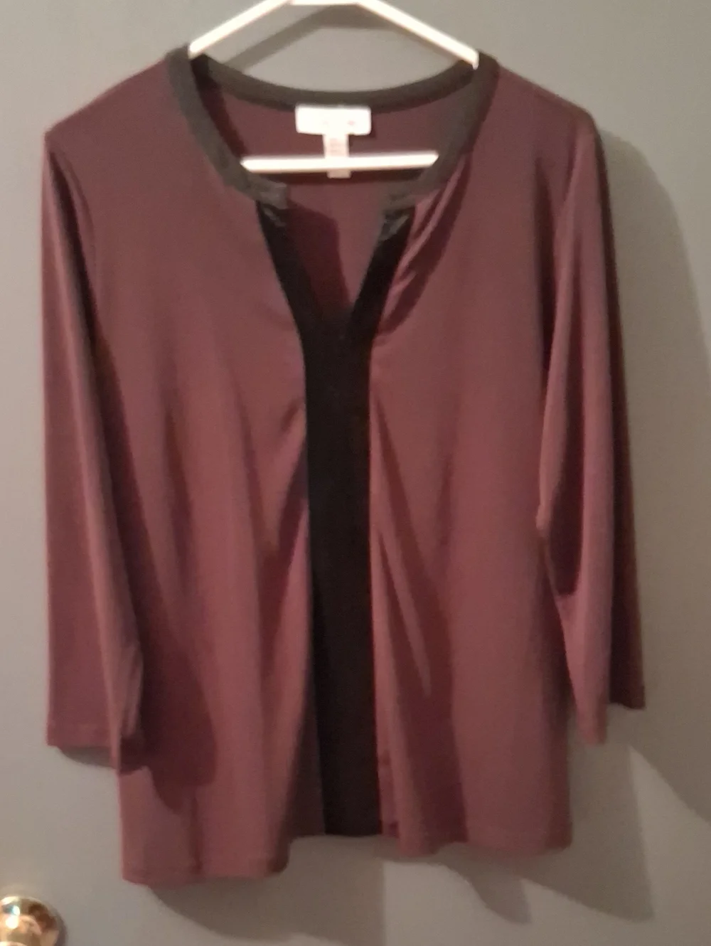 Calvin Klein Plum Tunic with Black Velvet Trim